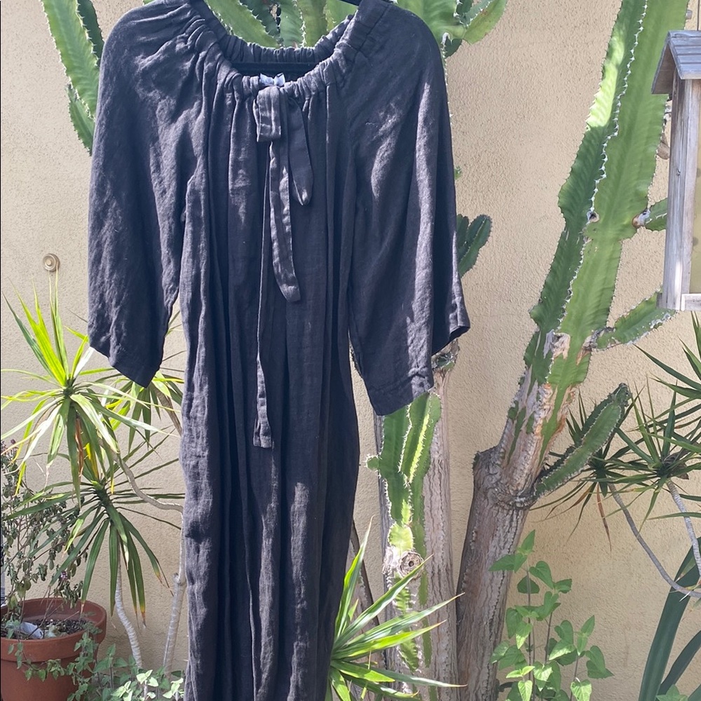 Black Linen Dress, made in Italy, NWT